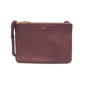 Celine Trio Large 171453 Women's Leather Shoulder Bag Wine